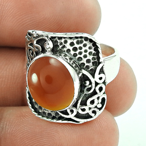 Élégant 925 argent cornaline pierre de naissance pierre précieuse 925 argent Sterling Designer unisexe bagues fines 925 bijoux en argent à bas prix - Product Image 1
