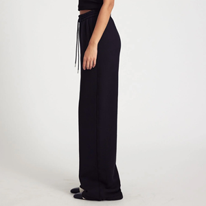 Pantalon de survêtement évasé en molleton polyester/coton, personnalisé, effet délavé, logo vieilli, coupe ample et large, écologique – Meilleures ventes - Product Image 3