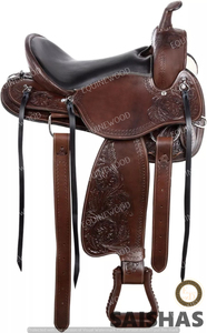 Silla de Montar Premium Personalizable de Cuero Genuino Ligero Hecha a Mano para Carreras de Barriles, Rodeo y Equipo de Alto Rendimiento para Exhibiciones Ecuestres - Product Image 2