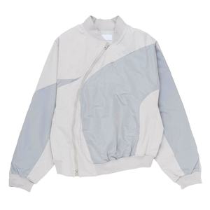 Veste zippée courte de style vintage de haute qualité pour hommes, streetwear Y2K d'hiver, tissu en toile gris bleu, col montant classique - Product Image 1