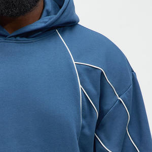 ชุดลำลองสตรีทแวร์สำหรับผู้ชาย ชุดวอร์มโอเวอร์ไซส์ใส่สบาย ปี 2026 รับสกรีนโลโก้ ชุดวอร์มผู้ชายคุณภาพสูง สีพื้น - Product Image 6