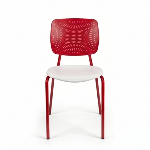 Chaise d'école en plastique ARSU avec structure métallique, dossier ergonomique solide, pieds coniques, design moderne pour enfants et adultes - Product Image 4