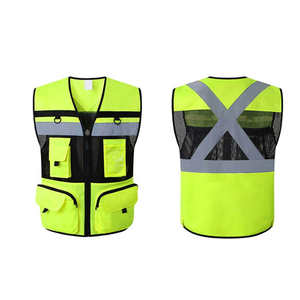 Gilet de sécurité industriel avec fermeture éclair, gilet de sécurité réfléchissant personnalisé, 100% polyester respirant, séchage rapide, vêtements de sécurité haute visibilité - Product Image 6