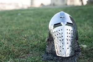 Bascipet-casco de Caballero de la fortuna con Visor de corte láser, hecho a mano, aspecto bonito para casco de combate Medieval - Product Image 4