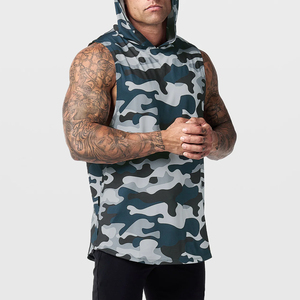 Haut de sport respirant en maille pour homme, sans manches, coupe musclée, pour musculation, entraînement, course à pied, 100% coton - Product Image 4