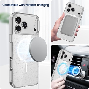 Source Manufacturer 2.5mm Glitter Clear PC Magnetic Case Anti Yellow for iPhone 17 <b>18</b> Pro Max - Product Image 3