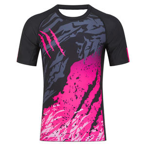 MMA Rashguard Compression Shirt Spandex Polyester Respirant Écologique Séchage Rapide Gym Training BJJ Short Heat-Transfer - Product Image 1