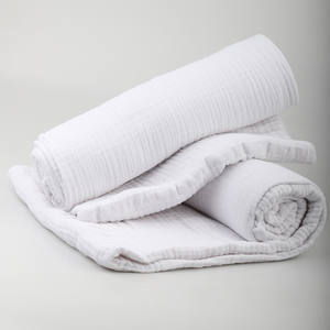 Ihram, % 100 algodón, muselina de 4 capas, hecho en Turquía, color blanco, antitranspirante, hidrofílico, de un solo punto - Product Image 1