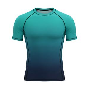 Camiseta de compresión sublimada de manga corta de calidad premium, transpirable, con costuras duraderas, para entrenamiento de MMA, BJJ y surf. - Product Image 1