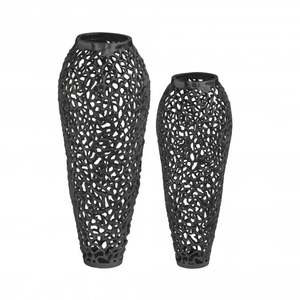 Florero de aluminio electrochapado en oro brillante de diseño moderno, venta al por mayor, arreglo de centro de mesa de boda de lujo - Product Image 3