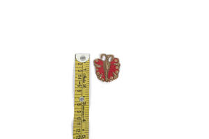 New Beautiful Mini Embroidered <b>Butterfly</b> Patch with Red Gold Zari <b>Beads</b> for Kidswear Garments Rakhi Craft Bag Decorations Patch - Product Image 3