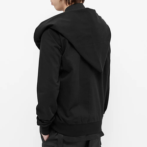 Sudadera con capucha para hombre, diseño vintage ecológico de invierno, cuello asimétrico drapeado, con pedrería, forro polar, 100% algodón, cremallera inclinada, OEM - Product Image 4