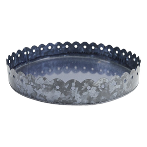 Bandeja de Metal galvanizado en forma redonda, Juego de 3 piezas para decoración, usos, Fabricación en la India - Product Image 2