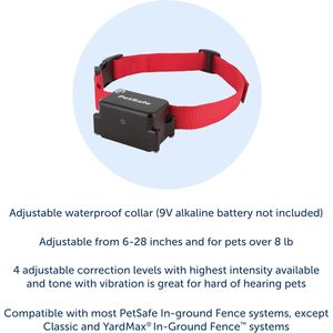 For PetSafe Stubborn <b>Dog</b> In-Ground Containment <b>Collar</b> Receiver Waterproof Nylon Fence with Tone Vibrae & Static Features - Product Image 3