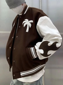 Chaqueta de hombre de estilo juvenil de alta calidad personalizada OEM con icónico diseño de letra de chenilla chaqueta universitaria de calle delantera para hombre - Product Image 3