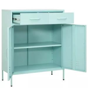 Armoire de rangement blanche élégante avec poignées dorées Design moderne et élégant pour l'organisation du salon ou du bureau - Product Image 6