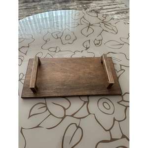 Plateau de service à thé et café Plateau en bambou de style fermier Plateau de collations Plateaux en bois personnalisés avec poignées - Product Image 2