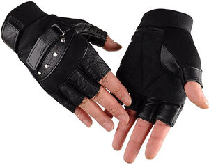 Guantes de Ciclismo de Medio Dedo para Hombre, de Cuero Genuino, para Conducir, Montar, Carreras, OEM/ODM, Guantes sin Dedos Elegantes y Personalizados - Product Image 6