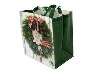 Supermarché empaquetant l'impression stratifiée tissée par pp de sacs avec la chaleur normale pressent l'intérieur extérieur enduit de la manipulation de surface de colle - Product Image 4