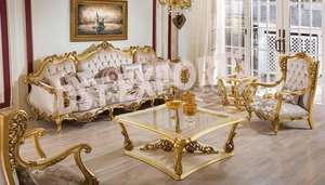 Compre Juegos de Sofás de Lujo para Decoración de Bungalows, Proveedores de Muebles de Sala de Estar de Alta Calidad, Sofás de Madera de Teca Tallados en Estilo Barroco de Alemania - Product Image 5