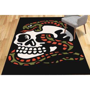 <b>Skull</b> and Snake Rug: Modern Abstract Home <b>Decor</b>,With Pile Soft Rug - Product Image 3