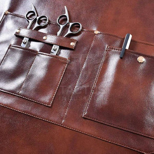 Heavy Duty Thick Fabric Barber <b>Aprons</b> Durable Material <b>Leather</b> Made Hair Cutting Barber <b>Aprons</b> For Unisex - Product Image 2