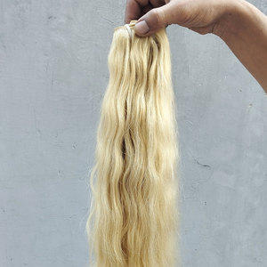 Güney hindistan tapınak saç doğal saç 613 sarışın dalgalı atkı demetleri kapaklar ücretsiz bölüm kapatma Remy saç Frontal sıfır dökülme - Product Image 5