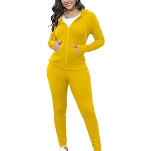 Survêtement 2 pièces pour femme de qualité supérieure, hiver, uni, impression de logo personnalisée, léger, respirant, séchage rapide, confortable - Product Image 5