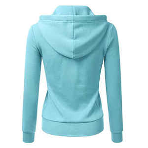 Sweat-shirt à capuche 100% coton mélangé pour femmes, couleur unie, impression personnalisée, style de rue pour l'hiver avec logo avant - Product Image 3