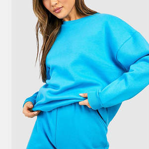 Cómodo chándal informal para mujer, conjunto de 2 piezas con capucha y joggers, la mejor ropa deportiva de lana de algodón de tela para uso diario - Product Image 3