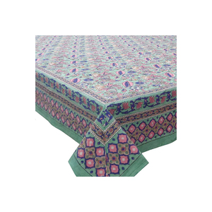 Dernière nappe de style jacquard imprimé bloc de main en pur coton Artisanat intemporel pour les décorations de fête en vente! - Product Image 1