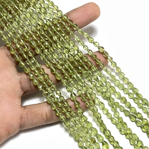 ลูกปัดเพอริดอทสีเขียวธรรมชาติทรงหยดน้ำลูกปัดแบบเส้นยาว8นิ้วสำหรับเครื่องประดับขายส่ง - Product Image 2