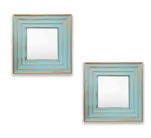 정사각형 모양의 긴 끈 철 장식 벽 거울 fo에 파란색 대형 거울 장식, 욕실용 거울, 거울