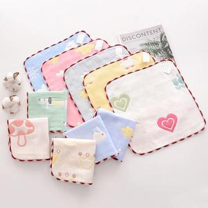 Burping Cloth 100% Cotton Gauze Handkerchief Children Hand Wiping Towel Includes <strong>String</strong> <strong>Loops</strong> - Product Image 5