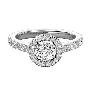 Bague de fiançailles halo avec diamant rond - Product Image 1