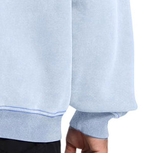 Sweats à capuche surdimensionnés d'hiver 100% coton mélangés personnalisés pour hommes Vintage lavé avec fermeture éclair sans ficelle Style lavé à l'acide - Product Image 4