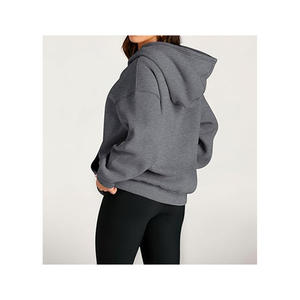 Sweats à capuche surdimensionnés en coton et polyester de qualité supérieure pour femmes Pullover Sweats à capuche avec logo personnalisé - Product Image 4