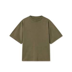 T-shirts surdimensionnés pour hommes coupe ample en coton épais à manches courtes Streetwear Hip-Hop Vintage Casual Summer Trendy Tee - Product Image 1