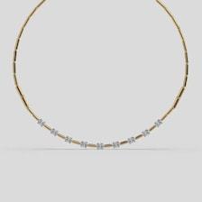 Collier barre en or 9 carats 14K avec diamant de laboratoire |   Collier minimaliste avec pendentif diamant |   Collier délicat pour tous les jours |   Cadeau d'anniversaire - Product Image 3