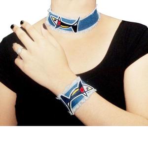 Jeweljunk Fashion Jewelry Sets-Collier ras du cou en jean avec bracelet 1108617 - Product Image 1