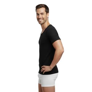 Sous-vêtements à manches courtes en coton biologique avec votre marque pour hommes avec votre logo et votre design personnalisés - Product Image 4