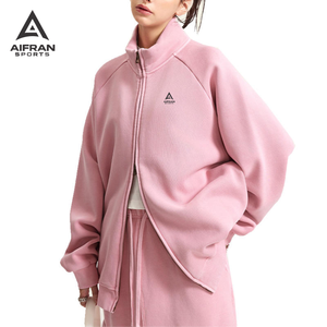 Sweat à capuche pour femme Aifran Sports avec logo personnalisé, surdimensionné, épaules tombantes, fermeture éclair, sweat à capuche court en molleton français de haute qualité - Product Image 4