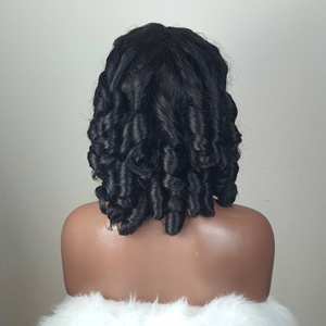 Perruques de cheveux humains de couleur naturelle de haute qualité Super Double dessiné vendeur de cheveux vietnamiens crus oeuf bouclé avec fermeture dentelle 5x5 - Product Image 5