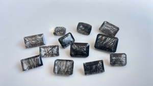 38ct ธรรมชาติผสมมาก12ชิ้นสีดำรูป rutile แปดเหลี่ยม Baguette รูปร่างผสมเหลี่ยมเพชรพลอยที่มีคุณภาพสูงสุด - Product Image 3