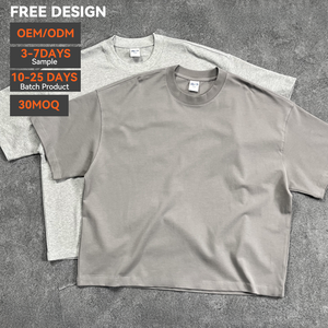เสื้อยืดสตรีทแวร์ทรงโอเวอร์ไซส์ ผ้าถักเนื้อหนัก ซักแล้วไม่เป็นขุย คุณภาพสูง ผลิตตามสั่ง 100% ผ้าฝ้าย สำหรับผู้ชาย ขายส่ง OEM - Product Image 1