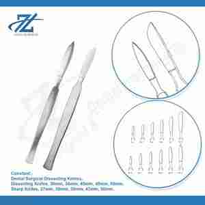 Sharp 15cm 35mm couteau de dissection dentaire manuel en acier inoxydable Instrument chirurgical Instruments chirurgicaux dentaires Fig. 1 métal - Product Image 5