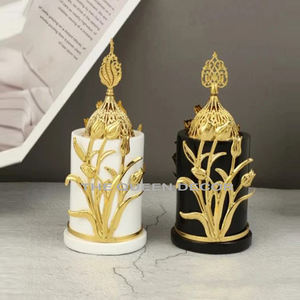 Vente de qualité supérieure Brûleur d'encens arabe Ramadan Fleur d'arbre doré Brûleur d'encens artisanal en résine décorative - Product Image 1