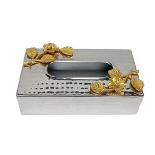 ऊतक बक्से फैंसी नैपकिन बॉक्स धातु सजावटी स्टेनलेस स्टील अंकित नैपकिन और ऊतक बॉक्स