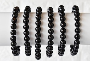Natural Black Onyx 8mm Round <b>Beaded</b> <b>Bracelet</b> Superb Quality Healing Crystals For Fashion Jewelry Mediattion at Wholesale Price - Product Image 5