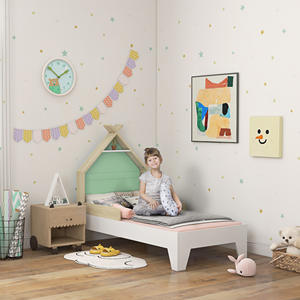 AIYAPLAY Children's <b>Bed</b> 3-8 Years Old <b>House</b>-Shaped with <b>Wooden</b> Sides, 144x74x110cm, Green - Product Image 2